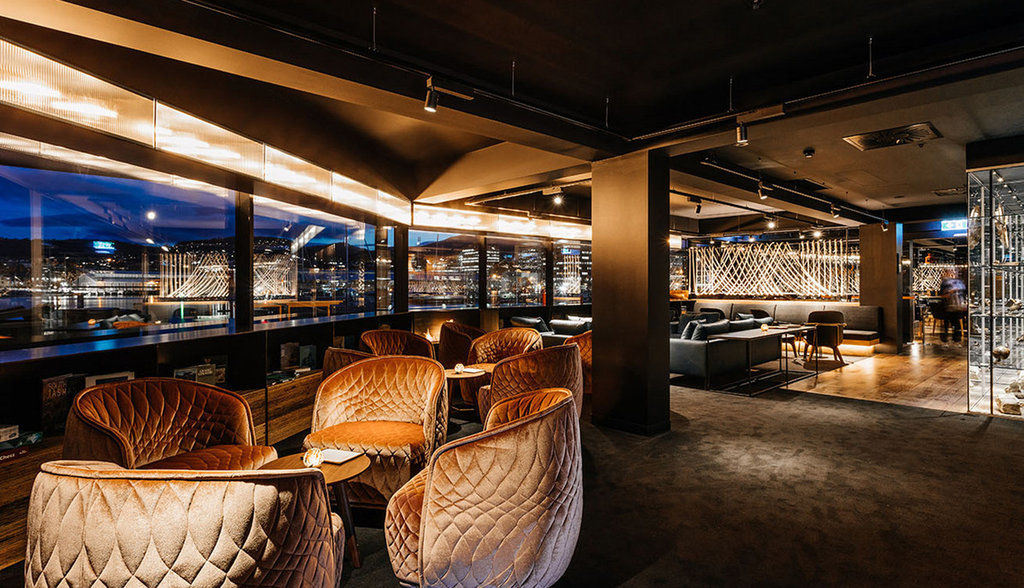 맥q 01 호텔 호바트 외부 사진 The interior of the bar