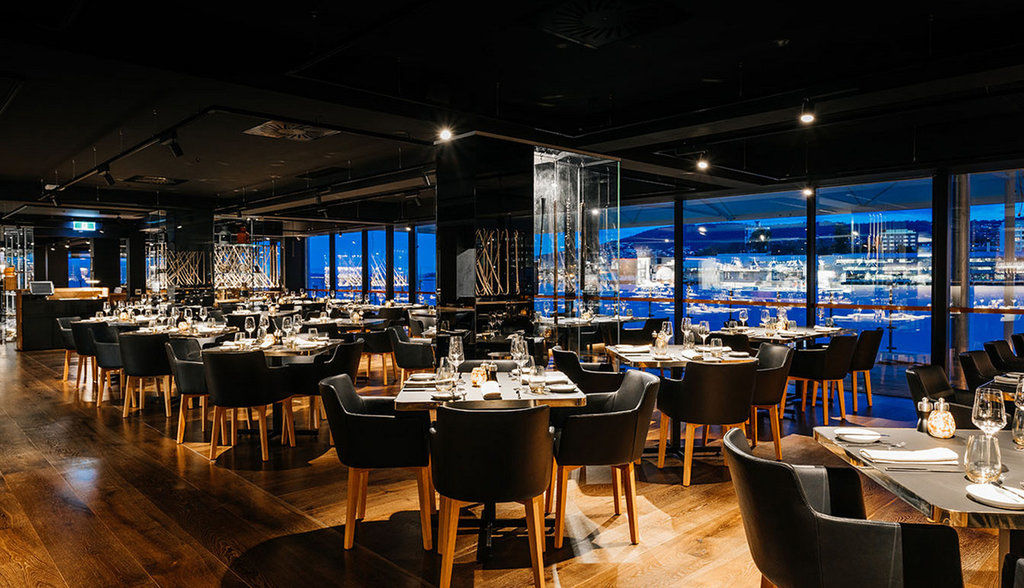 맥q 01 호텔 호바트 외부 사진 Restaurant in the hotel